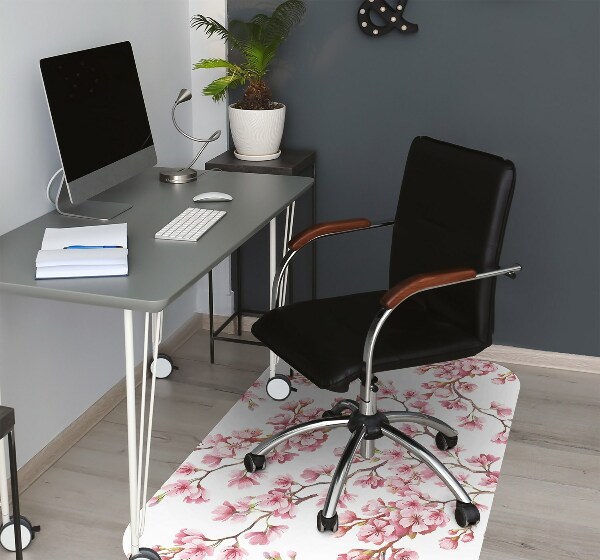 Tapis de chaise de bureau fleurs de cerisier
