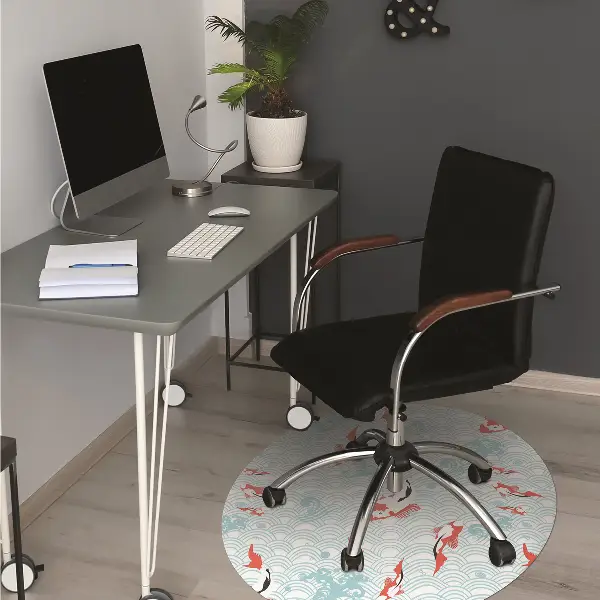 Tapis de chaise de bureau Carpe koi