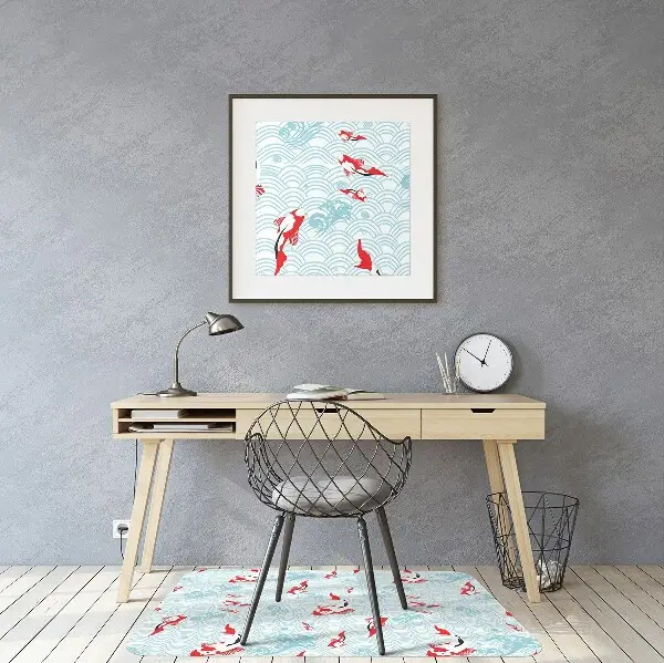 Tapis de chaise de bureau Carpe koi