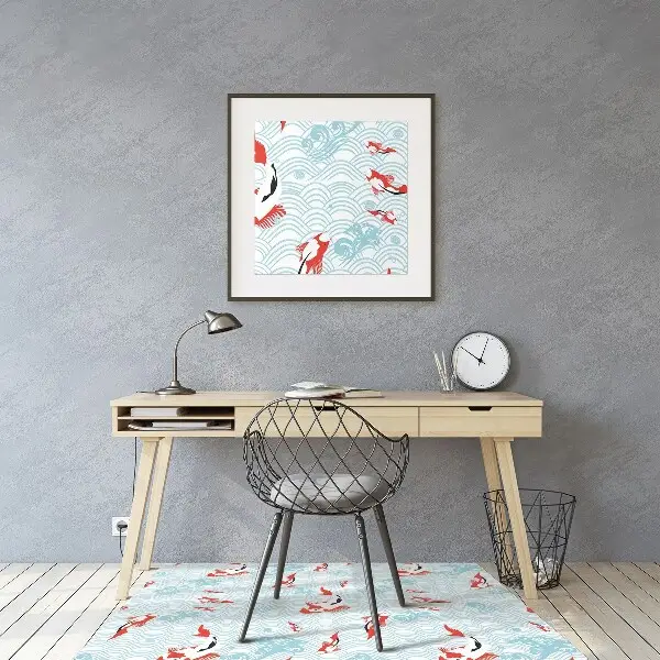 Tapis de chaise de bureau Carpe koi