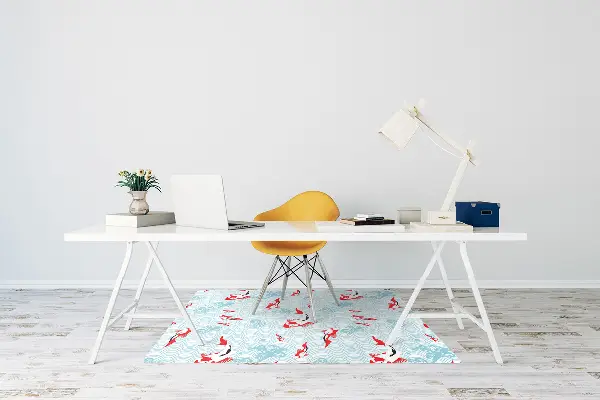 Tapis de chaise de bureau Carpe koi