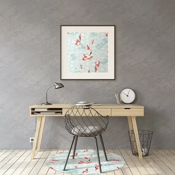 Tapis de chaise de bureau Carpe koi