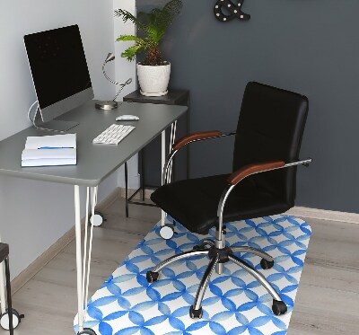 Tapis de chaise de bureau Cercles bleus