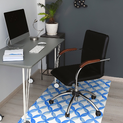 Tapis de chaise de bureau Cercles bleus