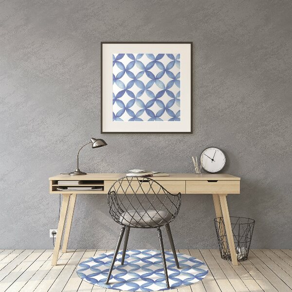 Tapis de chaise de bureau Cercles bleus