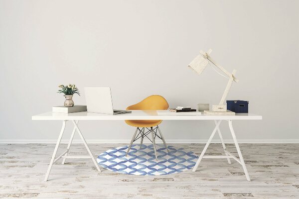 Tapis de chaise de bureau Cercles bleus