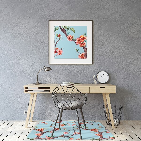 Tapis de chaise de bureau Arbre fleurissant