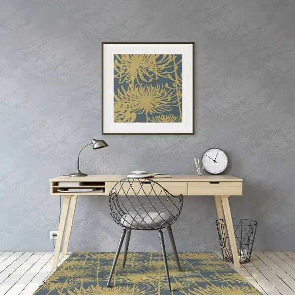 Tapis de chaise Fleurs dorées