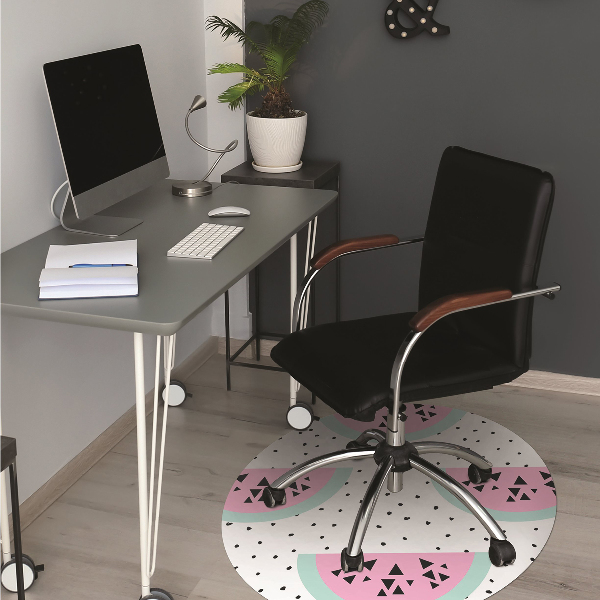 Tapis de chaise de bureau Watermelons et points