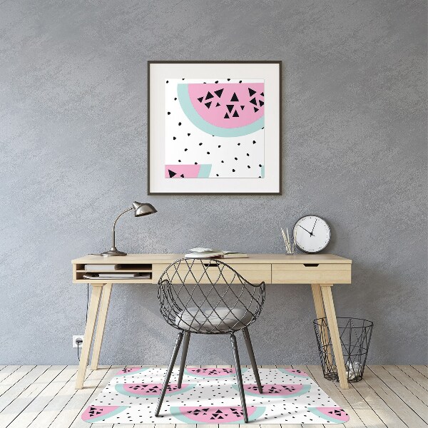 Tapis de chaise de bureau Watermelons et points