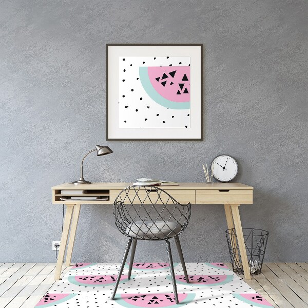 Tapis de chaise de bureau Watermelons et points