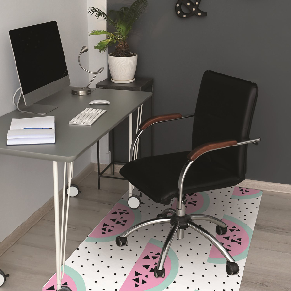 Tapis de chaise de bureau Watermelons et points