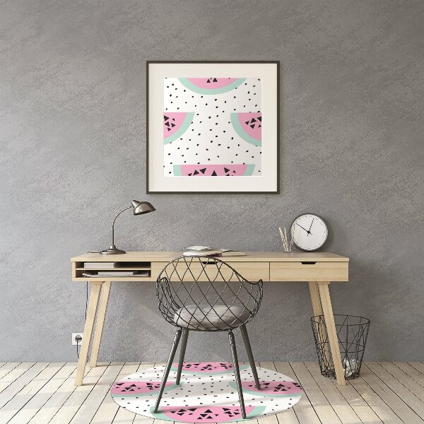 Tapis de chaise de bureau Watermelons et points