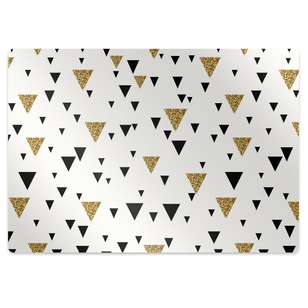 Tapis de protection de sol Triangles or et noir