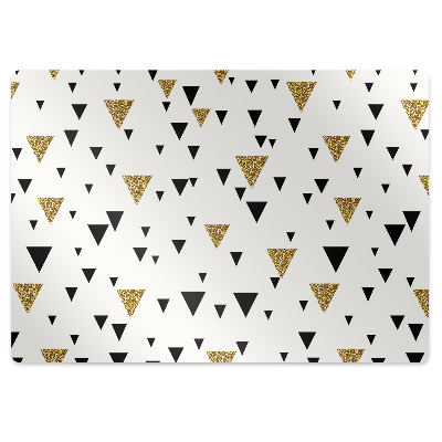 Tapis de protection de sol Triangles or et noir