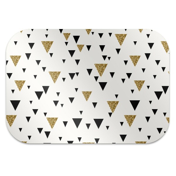 Tapis de protection de sol Triangles or et noir