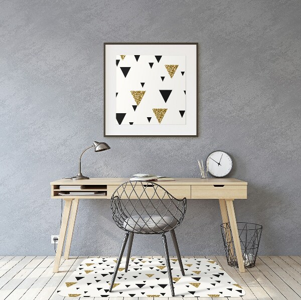 Tapis de protection de sol Triangles or et noir