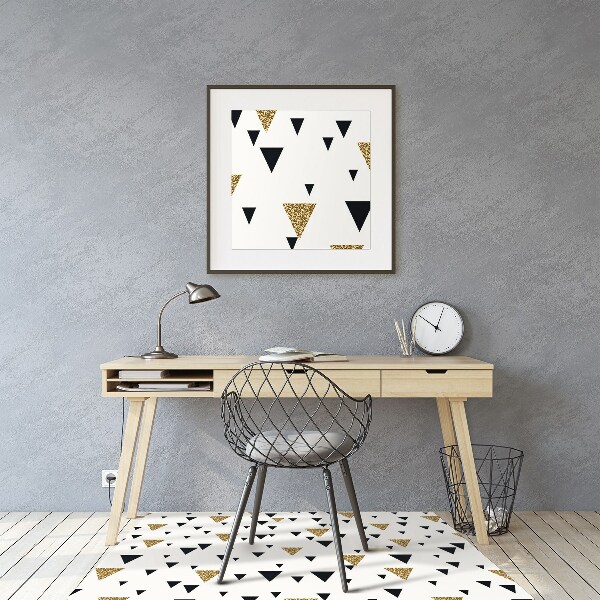 Tapis de protection de sol Triangles or et noir