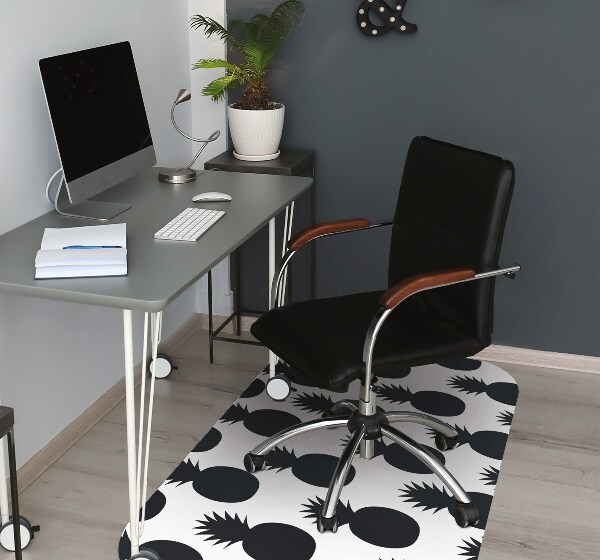 Tapis pour chaise de bureau Ananas noirs