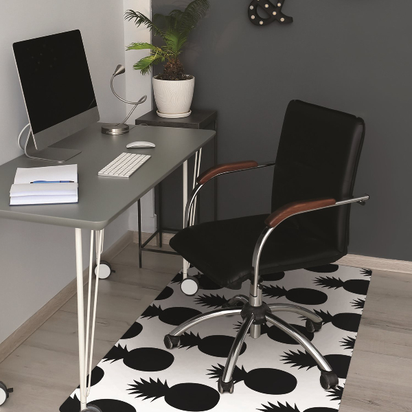 Tapis pour chaise de bureau Ananas noirs