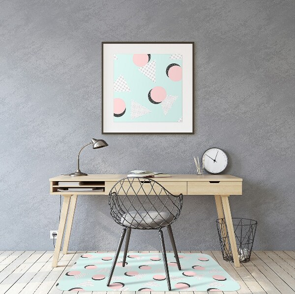 Tapis de chaise de bureau Roues et triangles