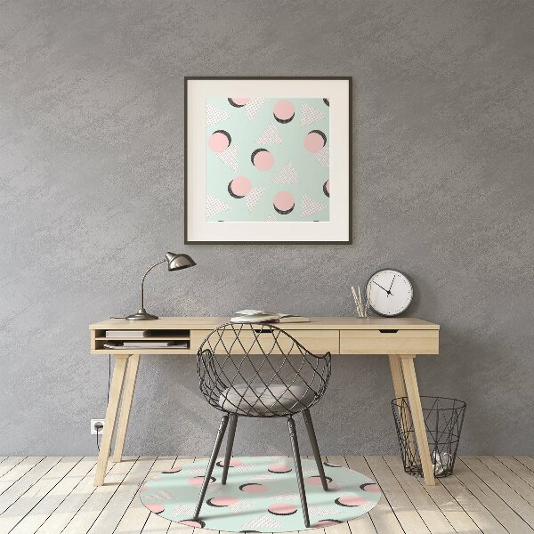 Tapis de chaise de bureau Roues et triangles