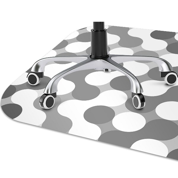 Tapis pour chaise de bureau Roues grises et blanches