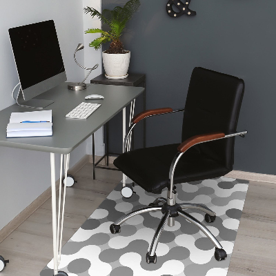 Tapis pour chaise de bureau Roues grises et blanches