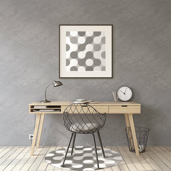 Tapis pour chaise de bureau Roues grises et blanches