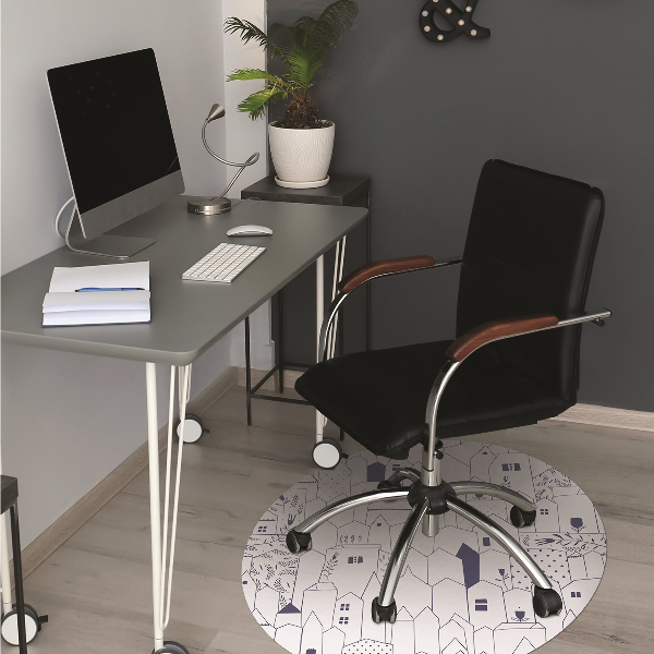 Tapis pour chaise de bureau Ville de dessin