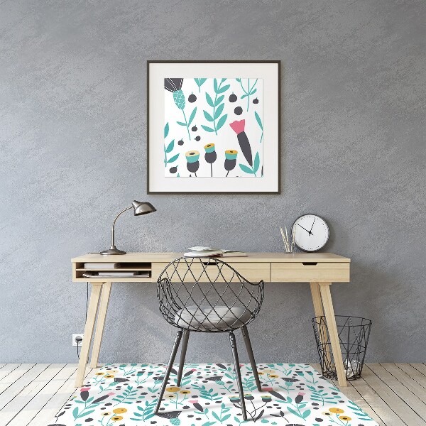 Tapis de chaise Fleurs scandinaves