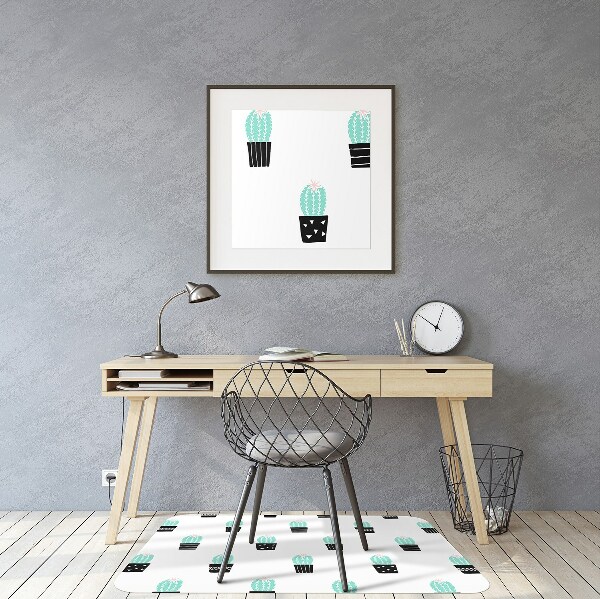 Tapis de chaise de bureau Cactus