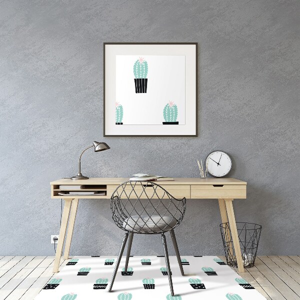 Tapis de chaise de bureau Cactus