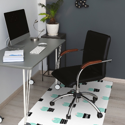 Tapis de chaise de bureau Cactus