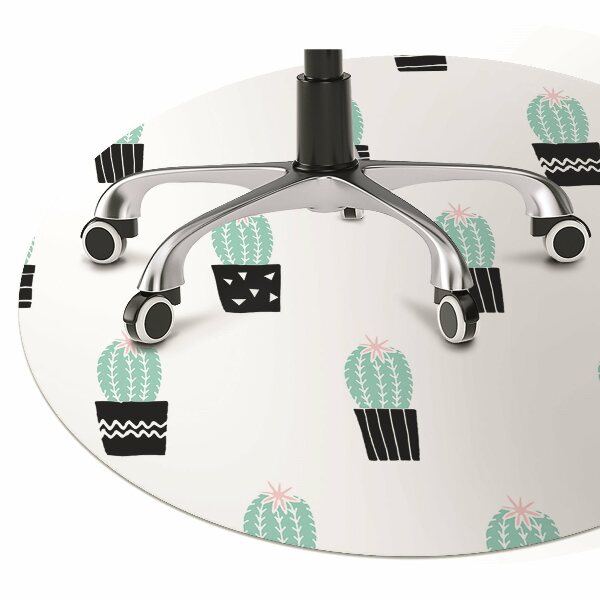 Tapis de chaise de bureau Cactus