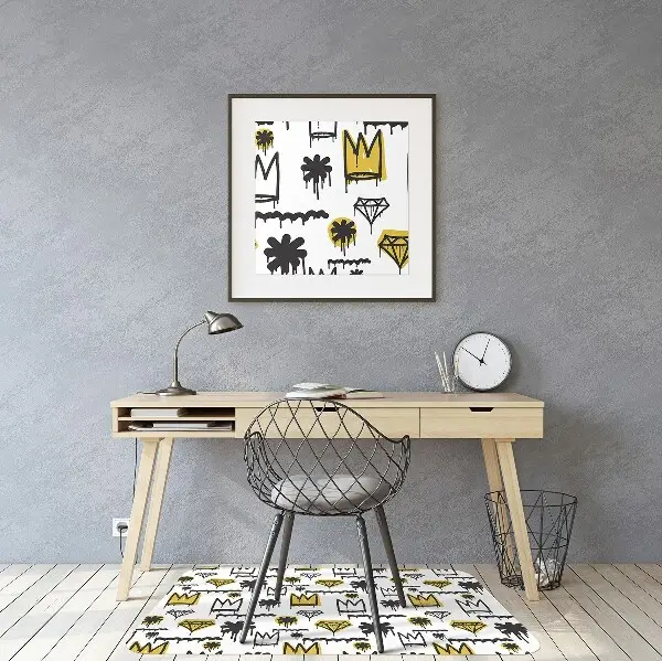 Tapis de chaise de bureau Couronne des graffitis