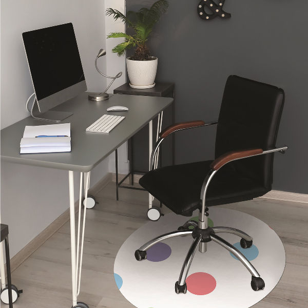 Tapis de chaise de bureau Points colorés