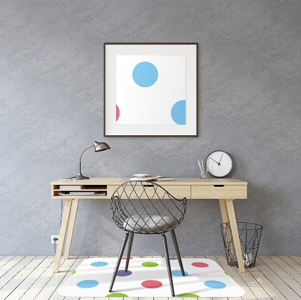 Tapis de chaise de bureau Points colorés