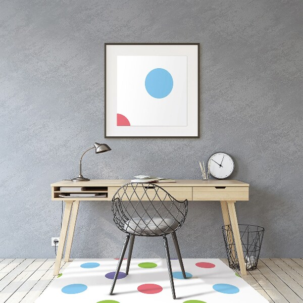 Tapis de chaise de bureau Points colorés