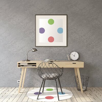 Tapis de chaise de bureau Points colorés