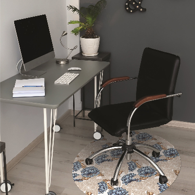 Tapis fauteuil bureau do biura Fleurs bleues