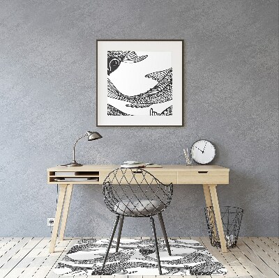 Tapis de chaise de bureau Poisson koi