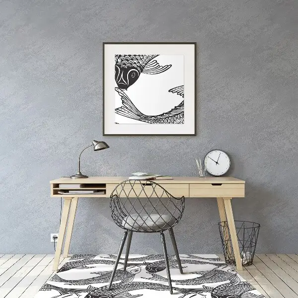 Tapis de chaise de bureau Poisson koi