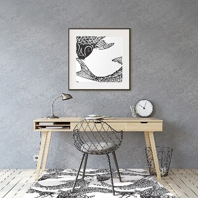 Tapis de chaise de bureau Poisson koi