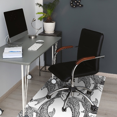 Tapis de chaise de bureau Poisson koi