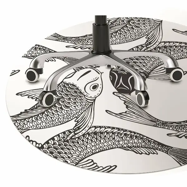 Tapis de chaise de bureau Poisson koi