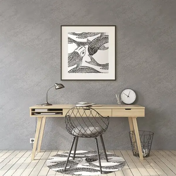 Tapis de chaise de bureau Poisson koi