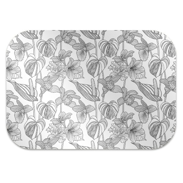 Tapis pour chaise de bureau Contours de fleurs
