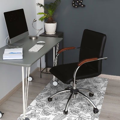 Tapis pour chaise de bureau Contours de fleurs