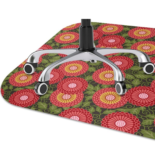Tapis protection sol Fleurs géométriques